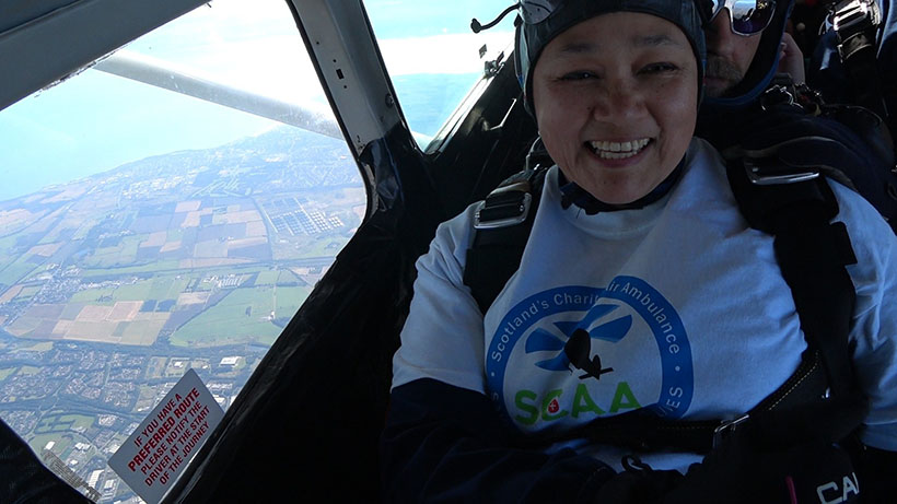 Nina just before her skydive