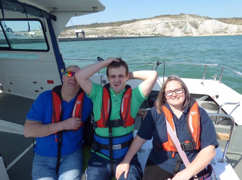 Our Maintenance Technician Richard pictured with son Ryan on his first trip to sea