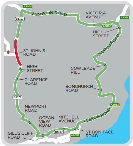 Map showing the diversion route