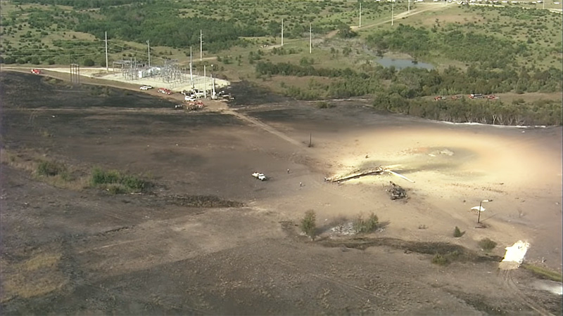 Aftermath of a damaged pipeline