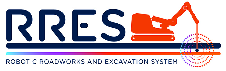RRES logo - RRES means Robotics Roadworks and Excavation System