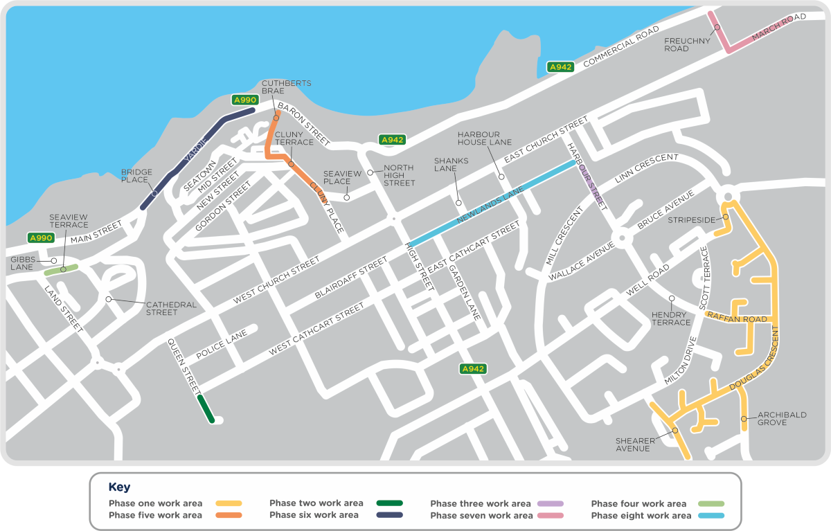 A map showing where we'll be working during our project in Buckie.