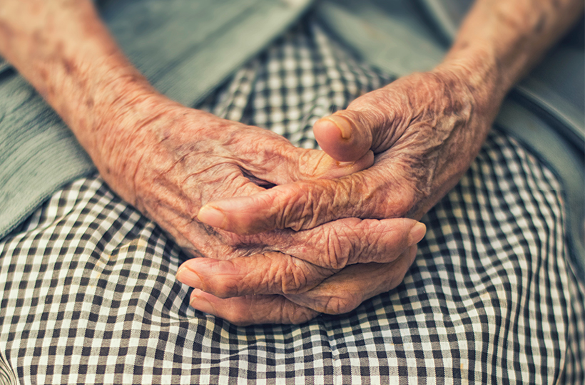 Hands of an elderly woman