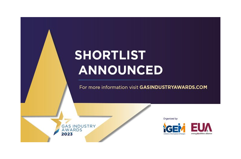 Image with words saying shortlist for 2023 IGEM awards has been announced alongside a star graphic and the IGEM/EUA logos