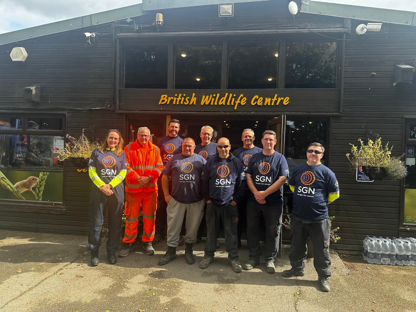 SGN and Cappagh colleagues stand in front of British Wildlife Centre where they volunteered