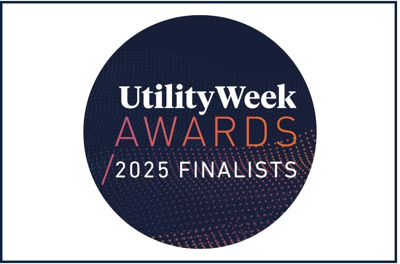 Utility Week Awards logo in a larger white box with a blue border