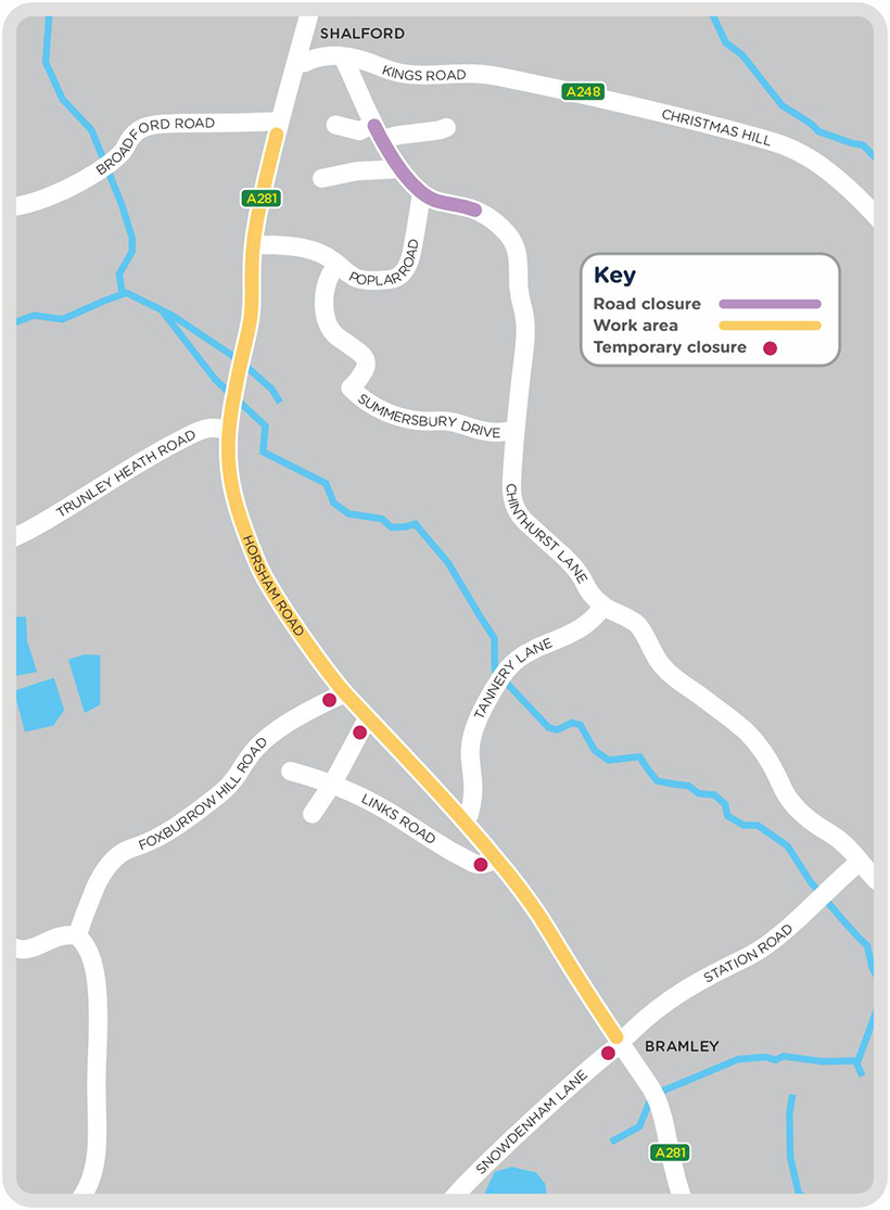 A map showing where we will be working