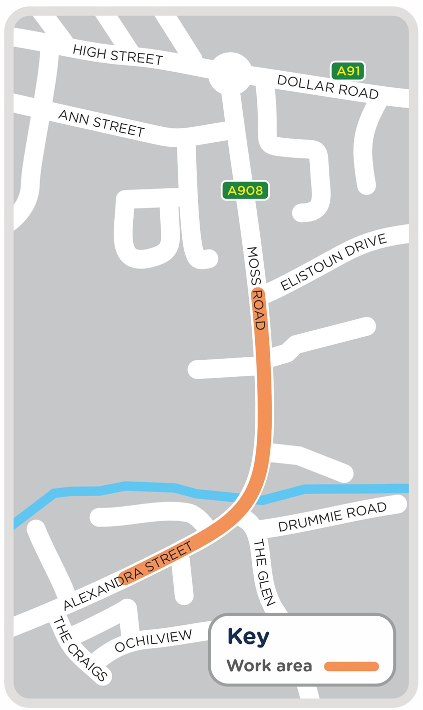 Moss Road, Tillicoultry map