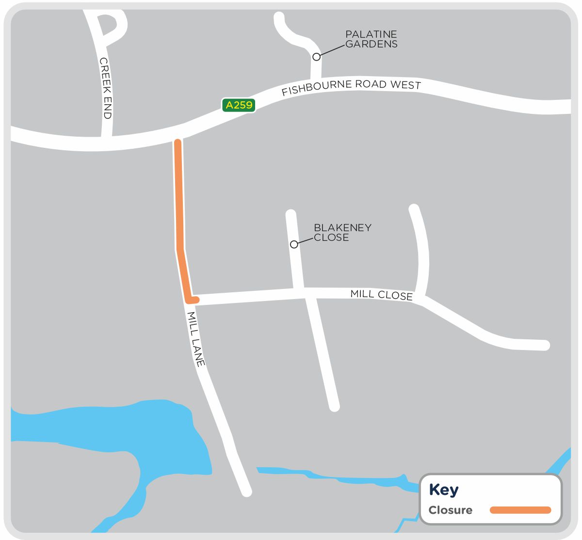 A map outlining our work in Mill Lane, as detailed on this page