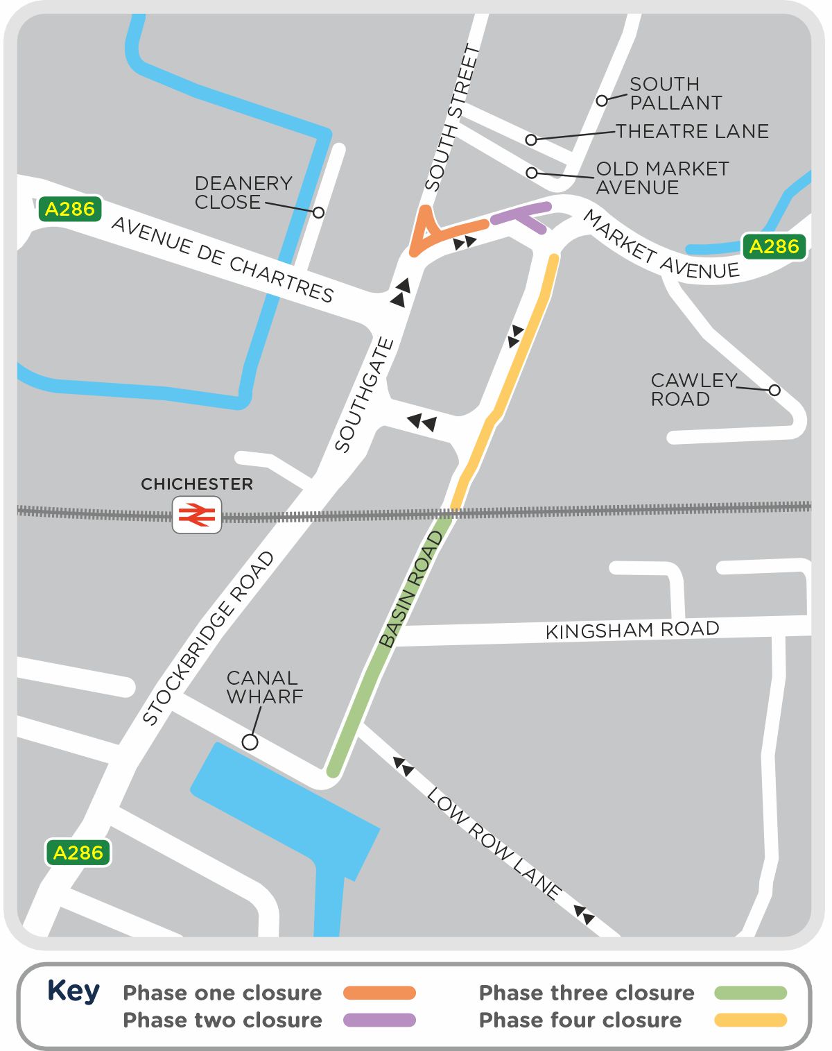 A map outlining our work in Basin Road, as detailed on this page