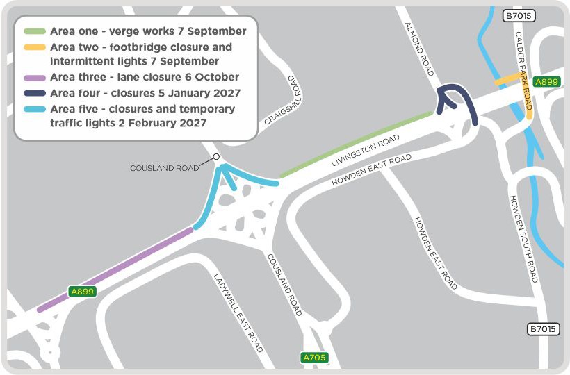 Map of gas pipe replacement in the Craigshill area of Livingston.