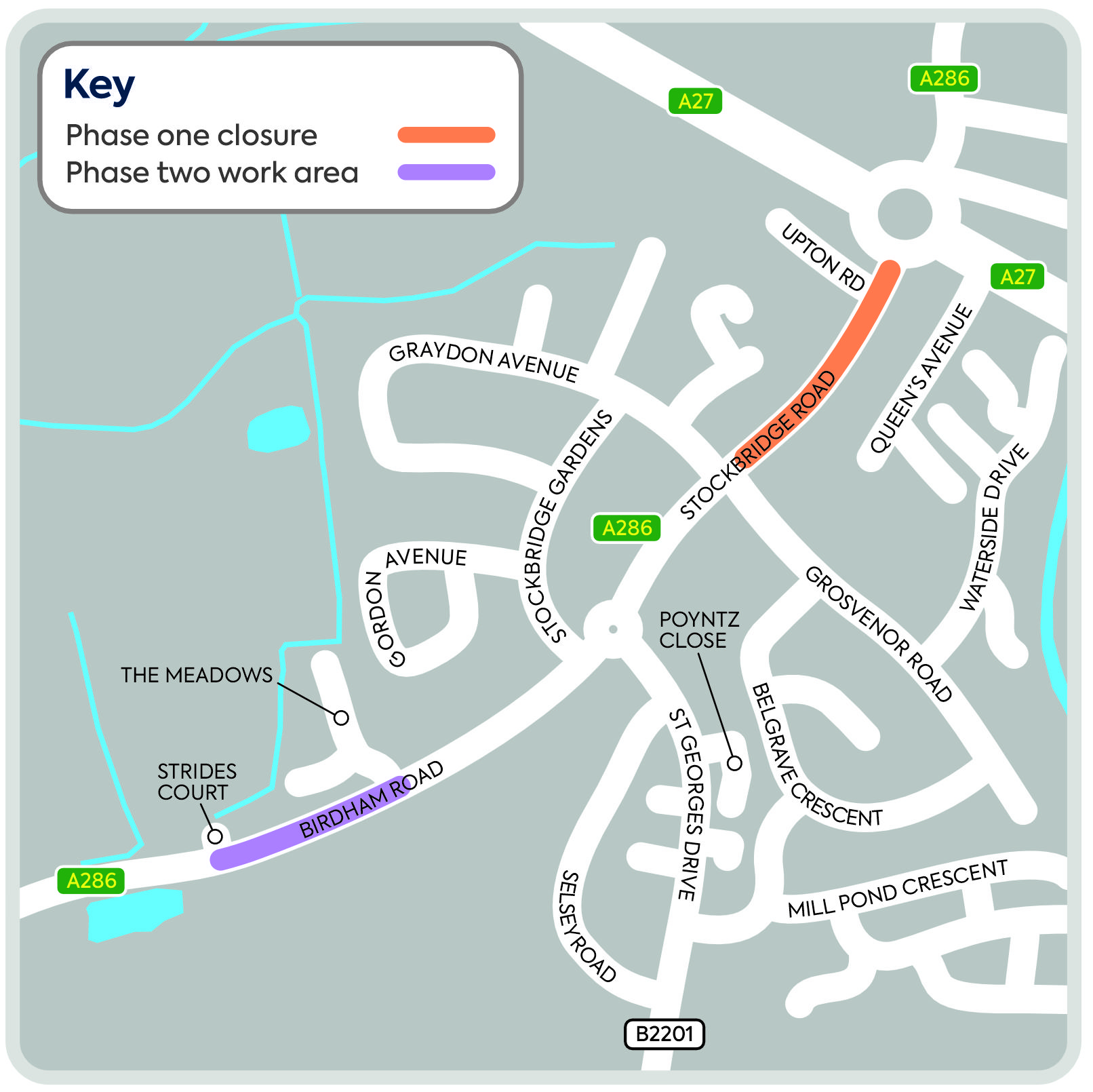 A map outlining our work in Stockbridge Road, as detailed on this page