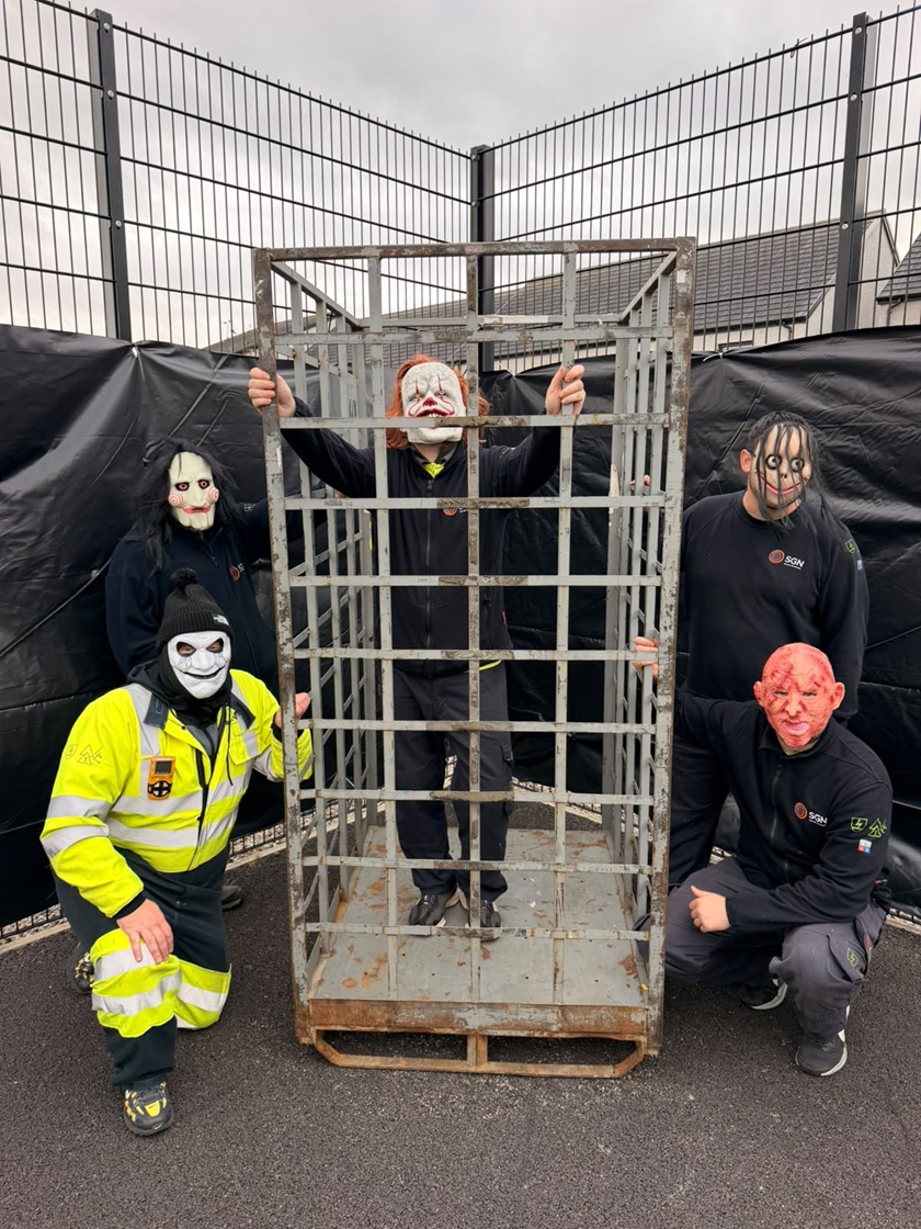Oban SIU team pose at the Dunbeg Halloween community event
