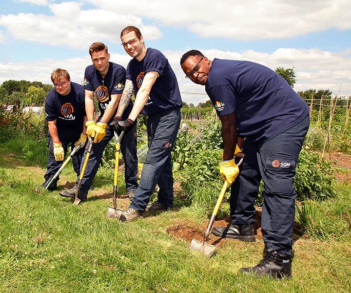 A SGN team working on a CAP day