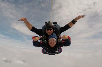 Dawn took part in a skydive