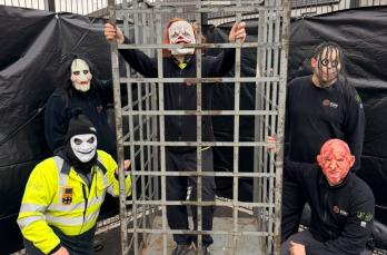 Oban SIU team pose at the Dunbeg Halloween community event